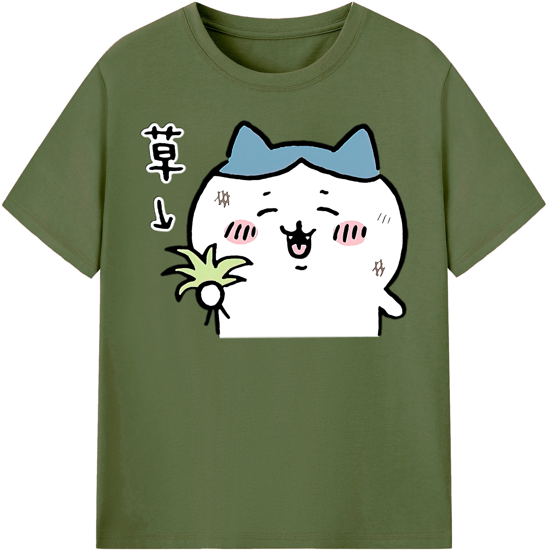 （画像用） ちいかわ ハチワレ Chii-kawa hachiware 綿100％半袖Tシャツ（フロントプリント）